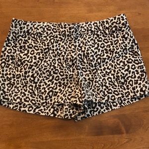 JCrew leopard print linen shorts size 12